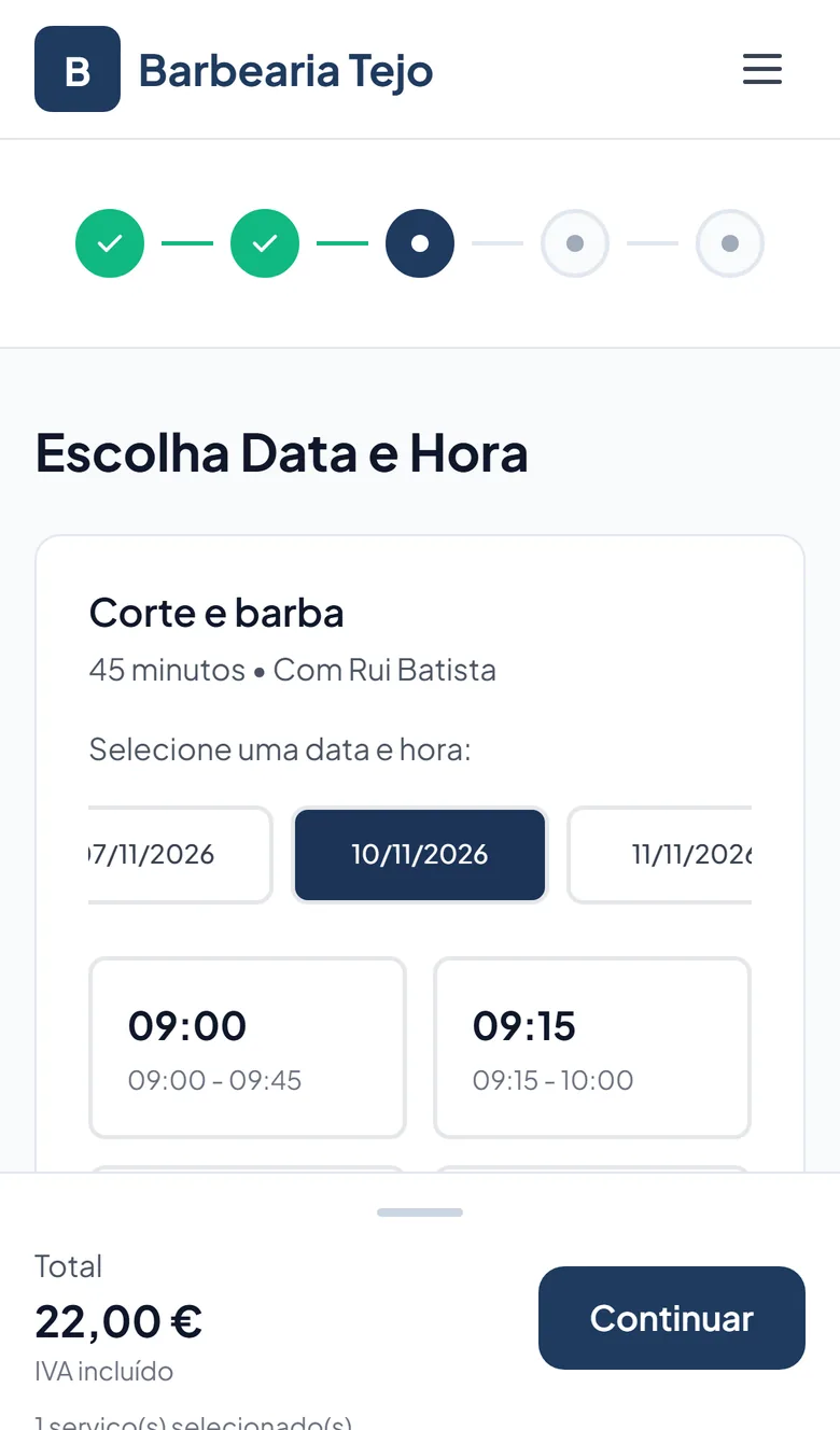 Escolha do dia e da hora