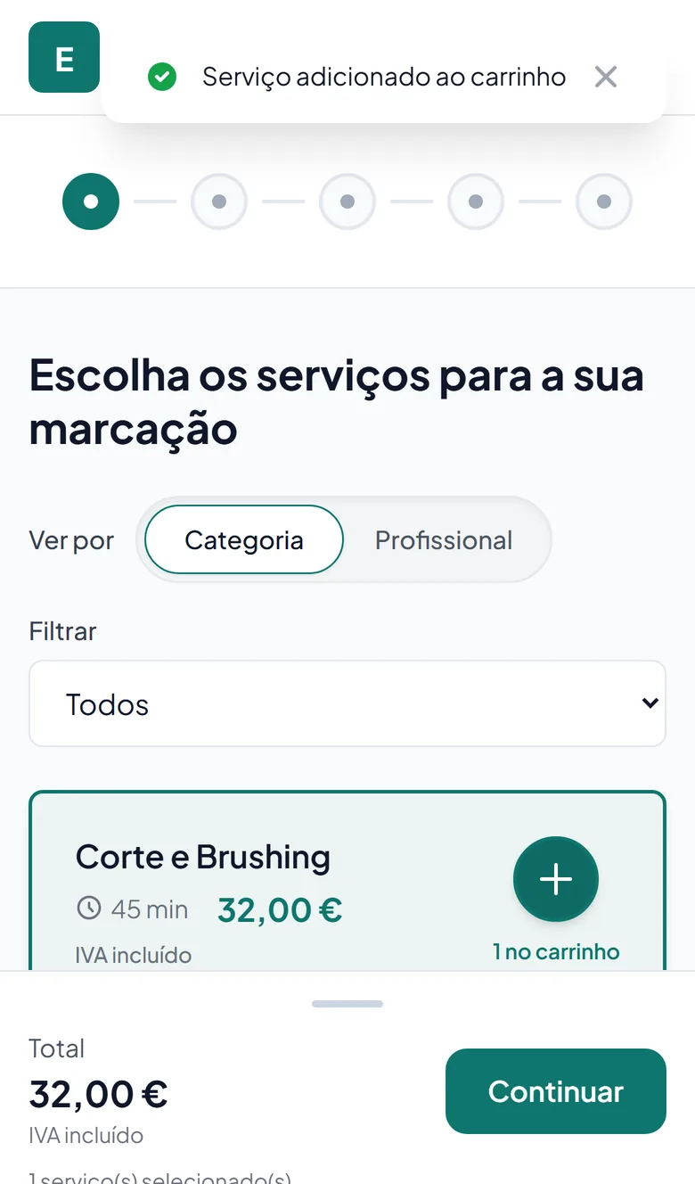 Escolha do serviço