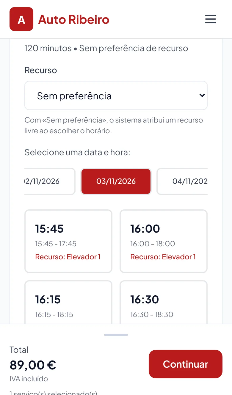 O cliente escolhe a hora e o Firo reserva o Elevador 1