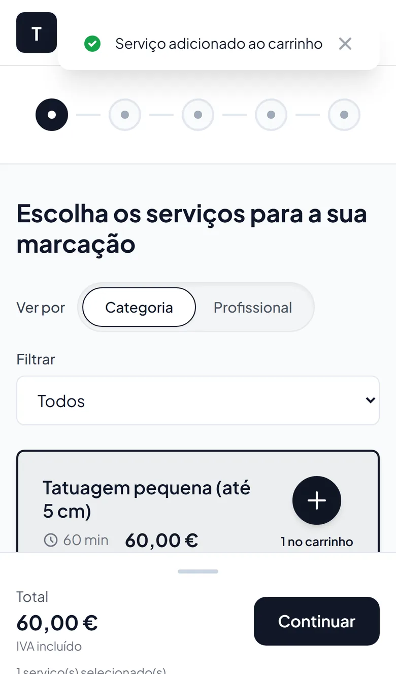 Escolha do serviço